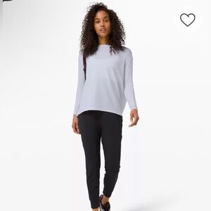 lululemon athletica LA Back In Action Long Sleeve White Speckles Tee Size 10